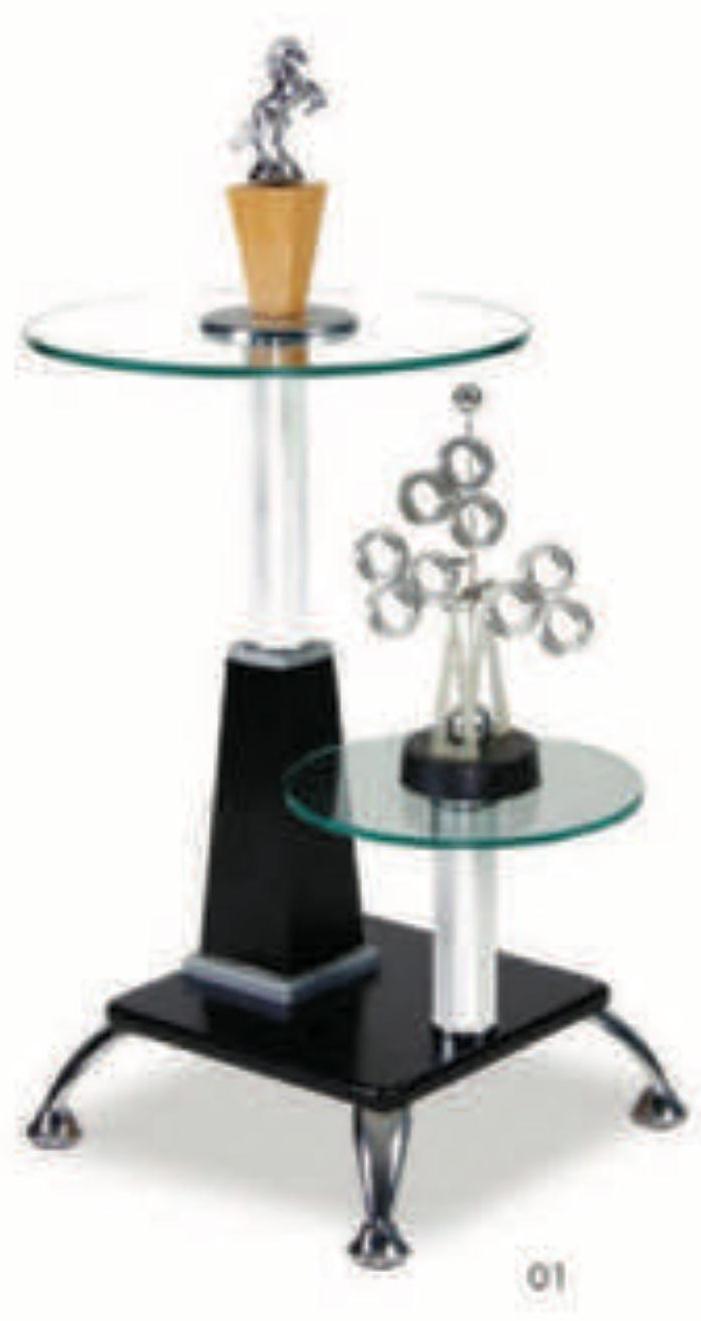 "MSC 01 MEJA SUDUT KACA BULAT 40x28 cm"