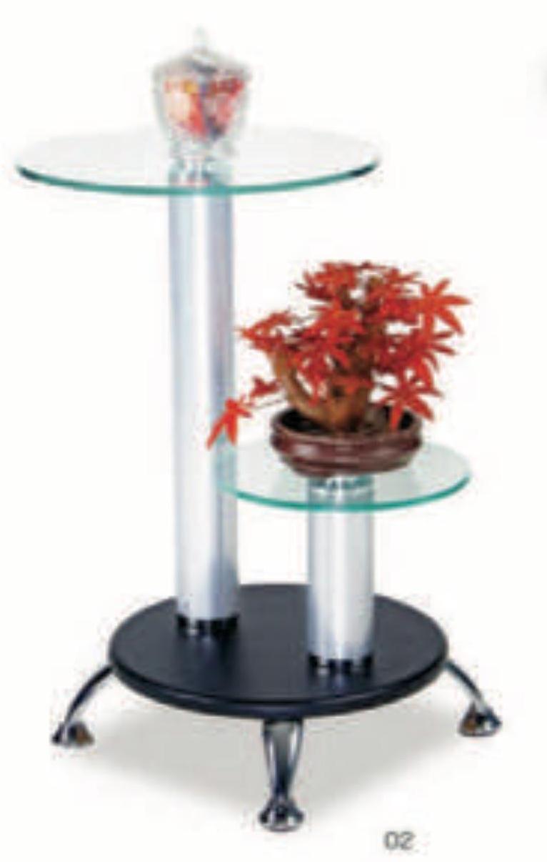 "MSC 05 MEJA SUDUT KACA BULAT 40x28 cm"