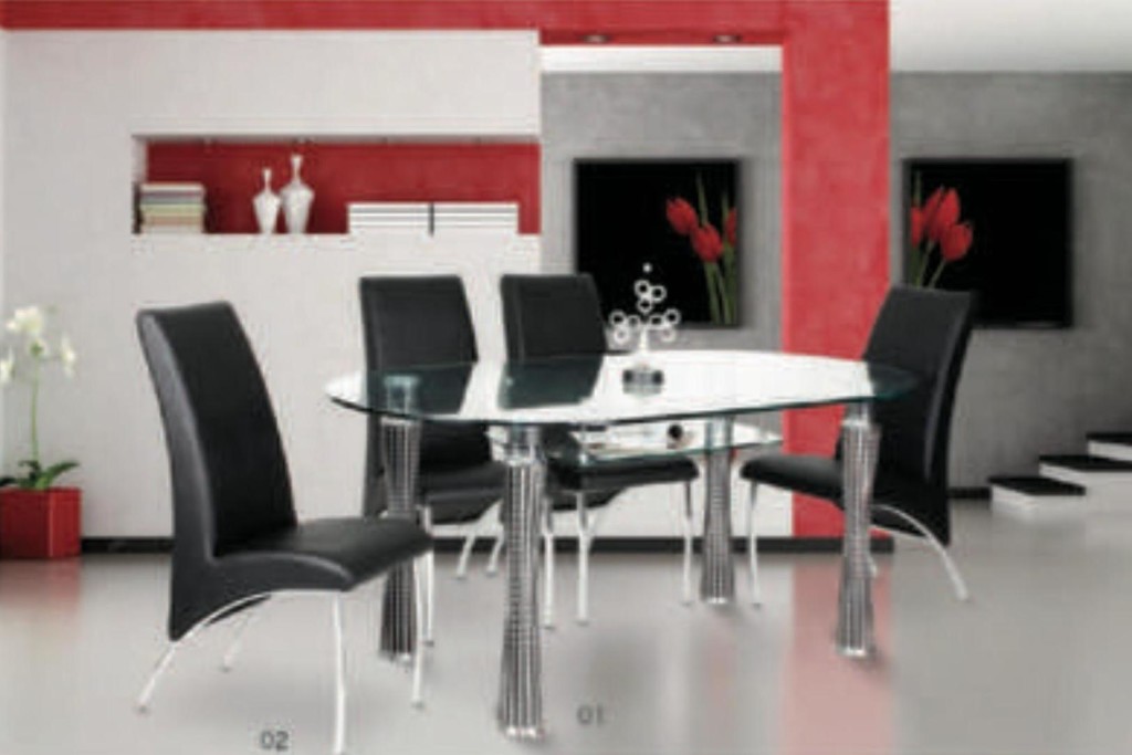 "TC 30 MEJA MAKAN KACA OVAL 180x100 cm"